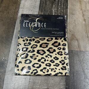 Martex‎ Elegance King Set Of 2 Pillowcases Cheetah VTG 90s New Animal Satin
